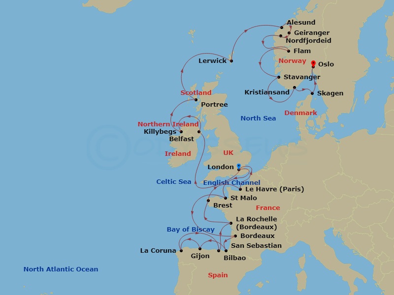 26-night Atlantic & North Sea Gems Voyage