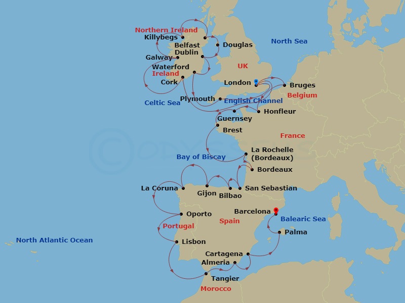 30-night British Isles To Iberia Voyage