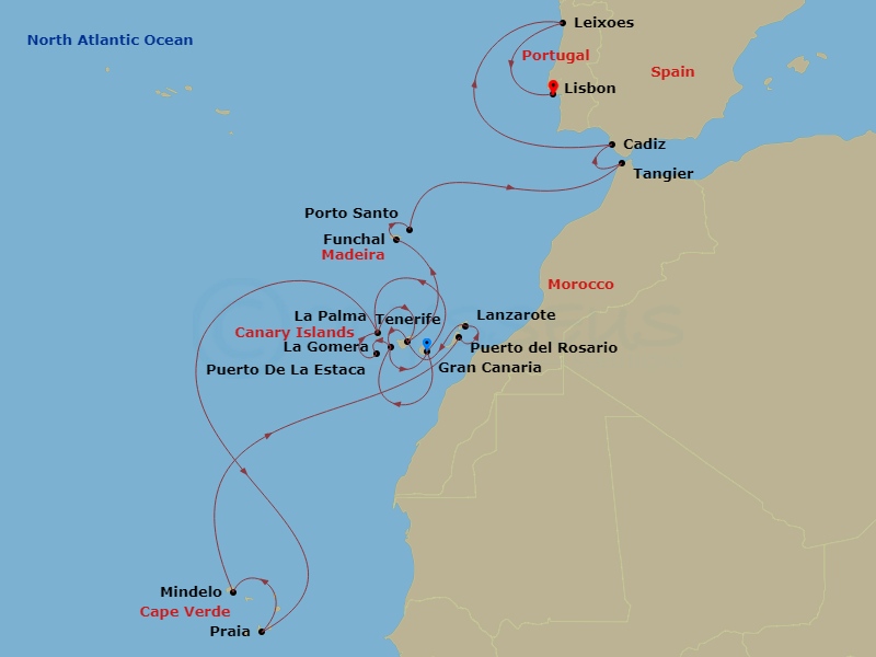26-night Canary Islands, Cape Verde & Madeira Cruise
