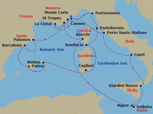 20-night Mediterranean Magic & Tyrrhenian Treasures Cruise