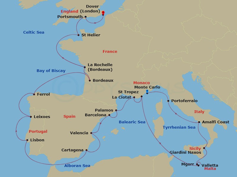 24-night Tyrrhenian Treasures & Iberian Coast Cruise