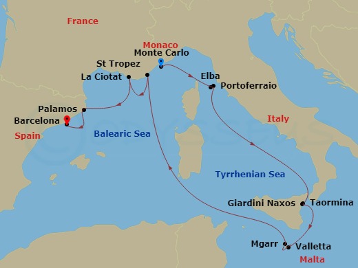 10-night Tyrrhenian Treasures & Malta Cruise