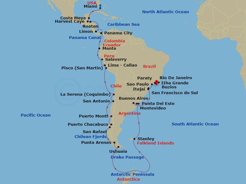 50-night South America Kaleidoscope Voyage