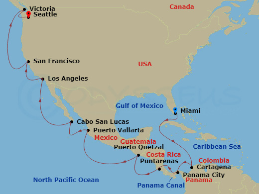 21-night Panama Canal Cruise: Mexico & Costa Rica to Seattle