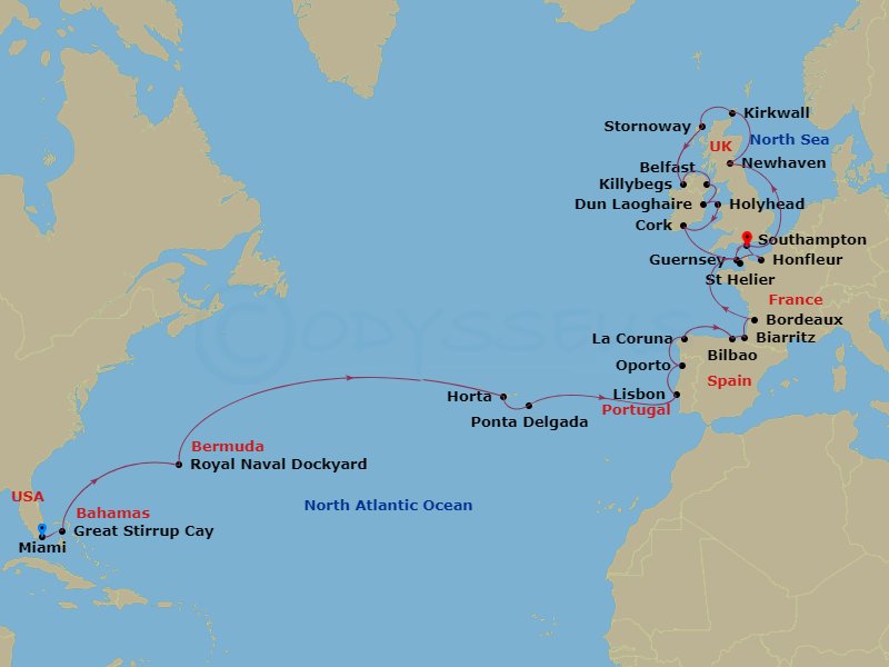 45-night Bermuda to British Isles Voyage