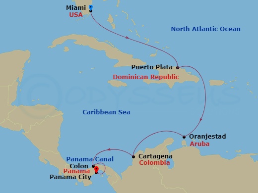 9-night Panama Canal - Miami Cruise 