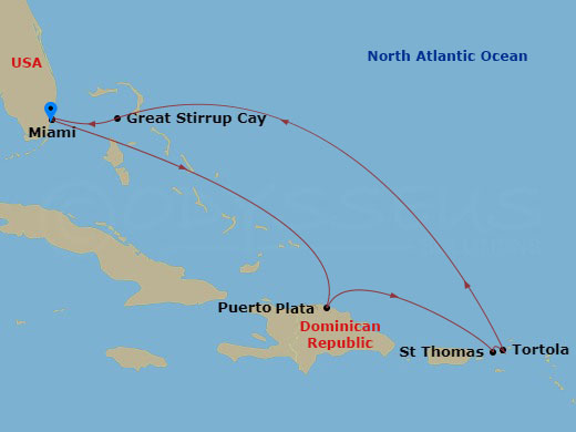 7-night Caribbean Cruise: Great Stirrup Cay, Dominican Republic & Tortola