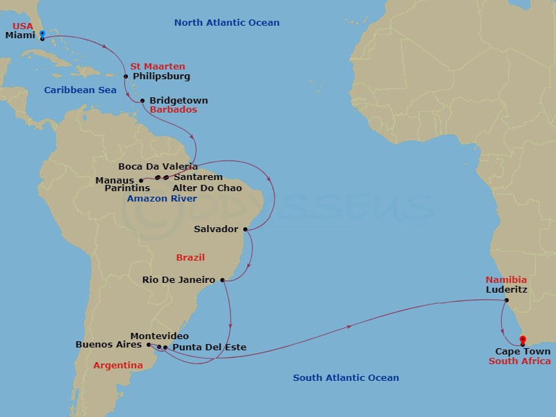 44-night Bewitching Amazon & Africa - 2025 World Cruise Segment