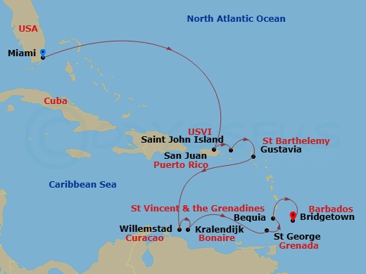 12-night Southern Caribbean Cruise