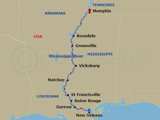 11-night Heart of the Delta Cruise/Land Package