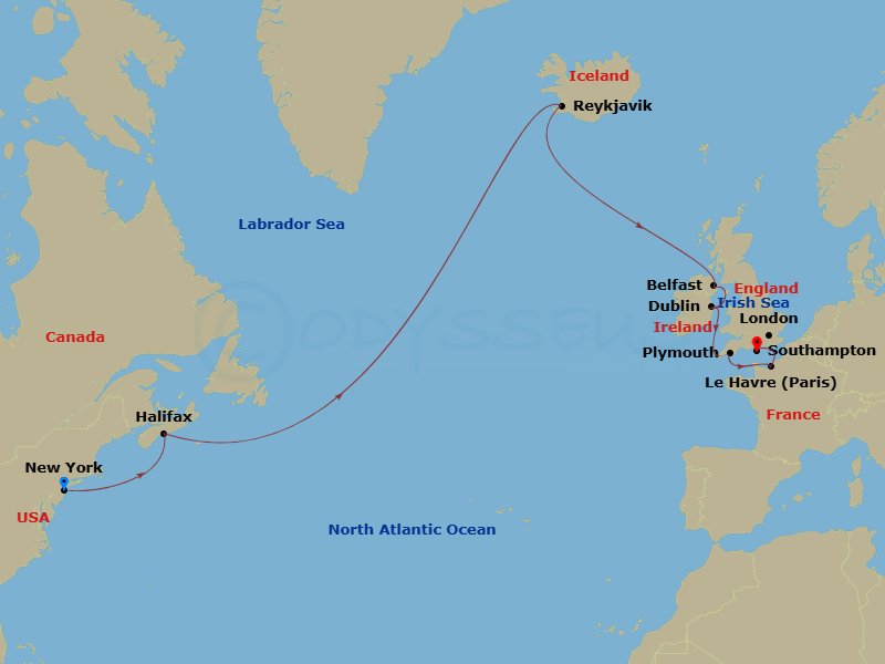 14-night Transatlantic Cruise: France & Iceland