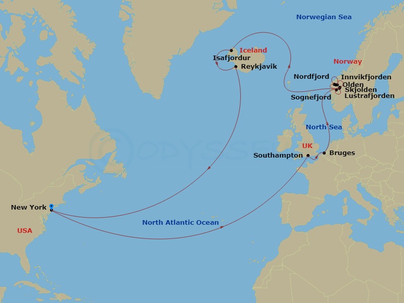 21-night Transatlantic, Norway and Iceland Cruise