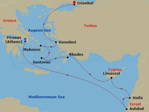 9-night Greek Isles: Santorini, Rhodes & Israel Cruise