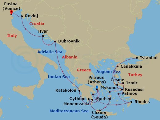 21-night Ephesus, Turkey, Greece & Dalmatian Delights Cruise