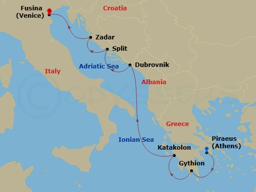 Itinerary map