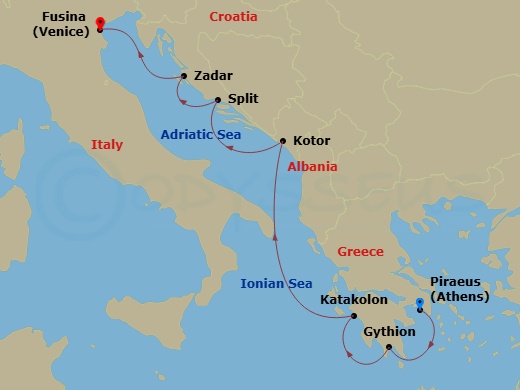 Itinerary map