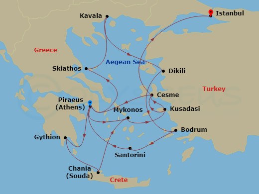 14-night Aegean, Greek Isles & Ephesus Cruise