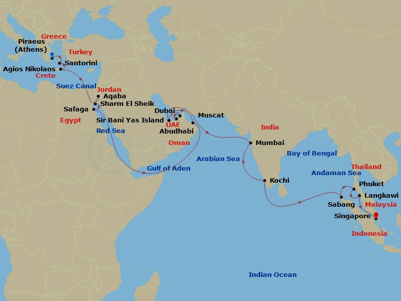 35-night Egypt, Arabia & India Cruise 