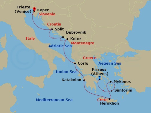 11-night Greek Isles: Santorini, Mykonos & Croatia Cruise