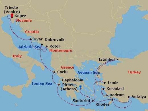 17-night Aegean & Adriatic Elation Voyage