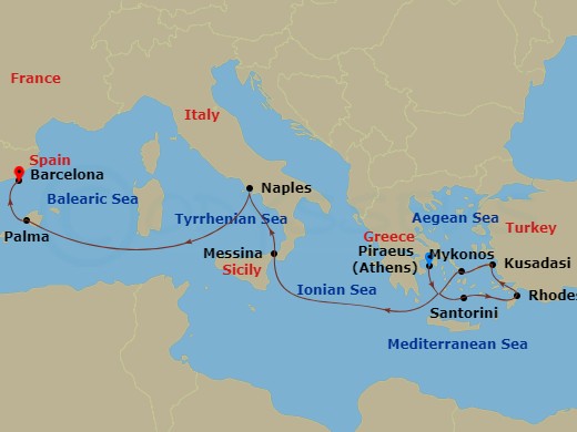 10-night Greece, Italy & Spain Cruise