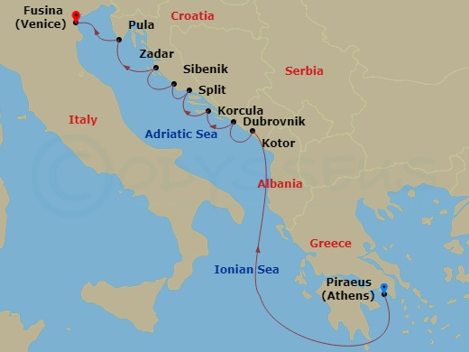 Itinerary map