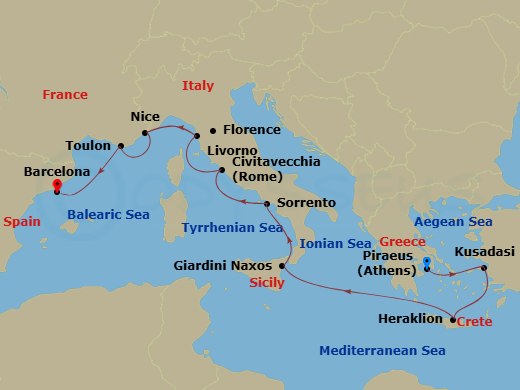 Itinerary map