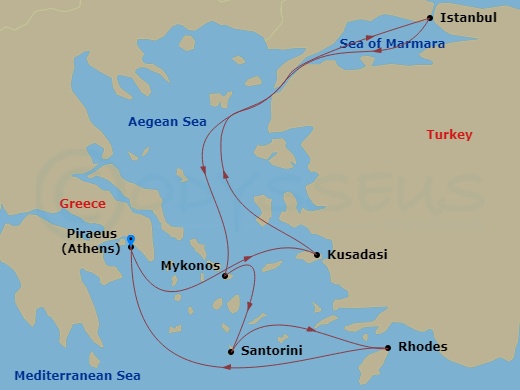 7-night Greek Isles: Santorini, Rhodes & Istanbul Cruise