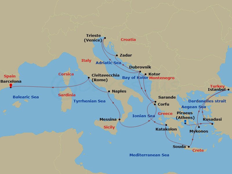 21-night Greek Isles With Istanbul, Dubrovnik, Italy & Spain Cruise