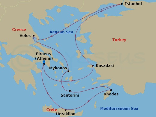 9-night Greek Isles: Santorini, Rhodes & Istanbul Cruise