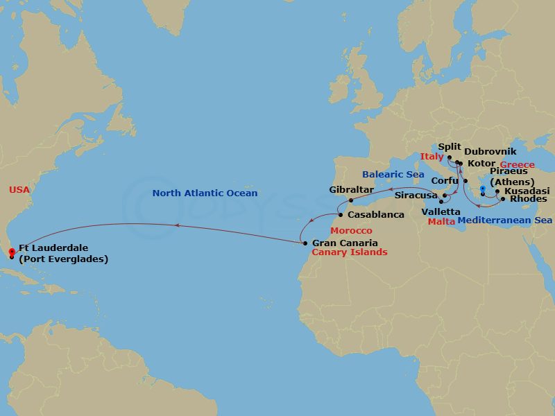 25-night Adriatic, Moroccan and Canary Islands Passage Cruise