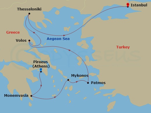 7-night A Journey Through Greek Mythology to the Gallipoli Straits Cruise