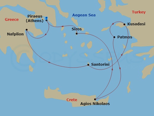 7-night Mediterranean Cruise Itinerary Map