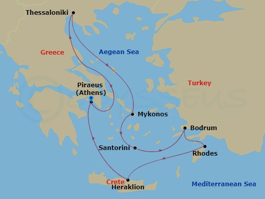 7-night Greek Isles: Santorini, Rhodes & Mykonos Cruise