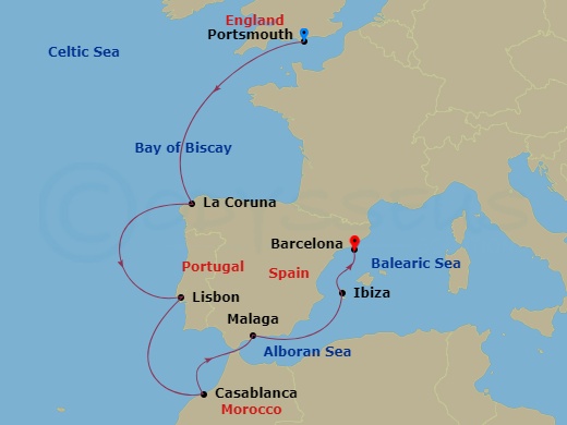 13-night Portsmouth To Lisbon, Casablanca & Spain Cruise