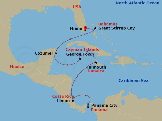 9-night Panama Canal: Cozumel & Jamiaca Cruise