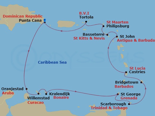12-night Southern & Eastern Caribbean Cruise