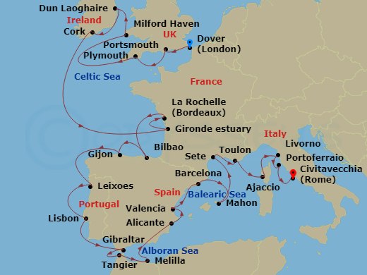 28-Day Seafarers Passage To Mediterranean Jewels