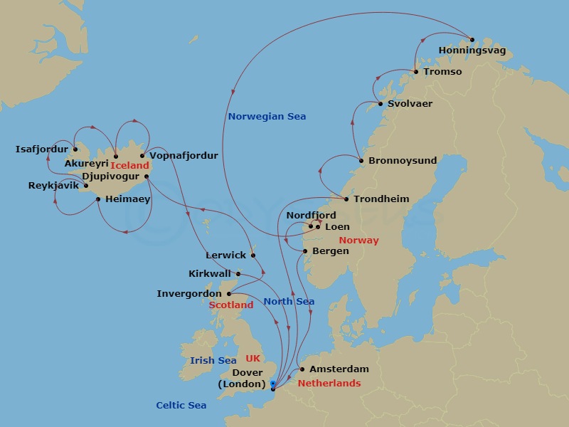 28-night Norwegian Fjords & Icelandic Intrigue Cruise