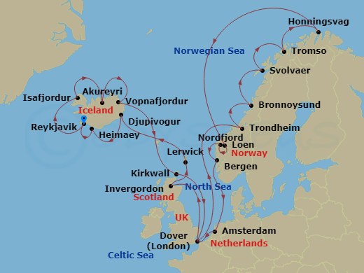 28-night Norwegian Fjords & Icelandic Intrigue Cruise