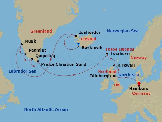 14-night Viking Shores Voyage Itinerary Map