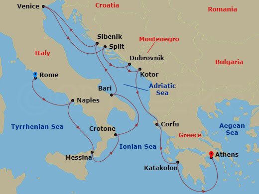 14-night Italy, The Adriatic & Greece Cruise