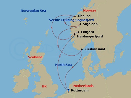 7-night Norse Legends Cruise Itinerary Map