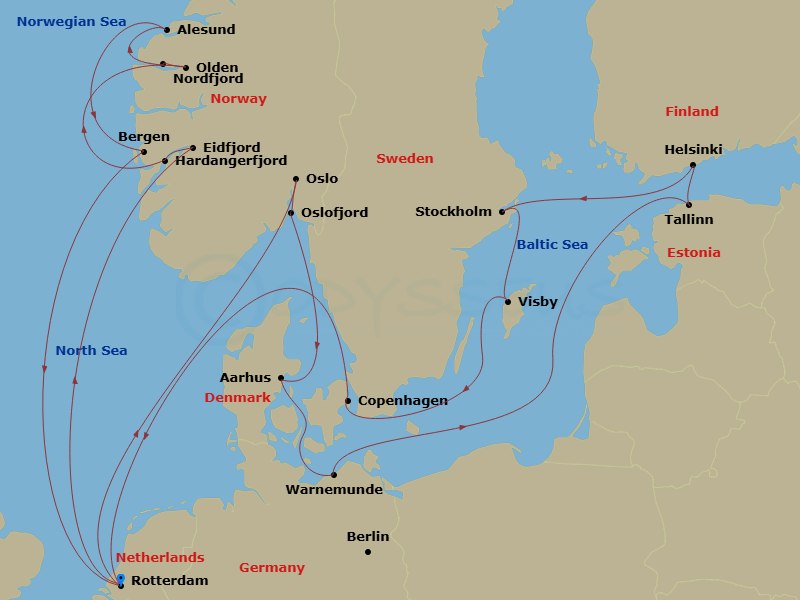21-night Scandinavian Capitals & Fjords With History Channel Cruise