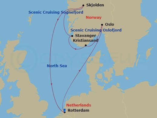 7-night Viking Sagas Cruise Itinerary Map