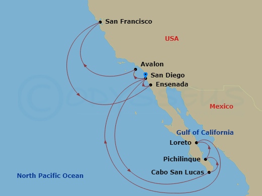 14-night Classic California Coast & Baja Peninsula Cruise