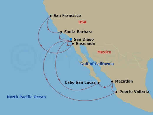 14-night Mexican Riviera & Classic California Coast Cruise