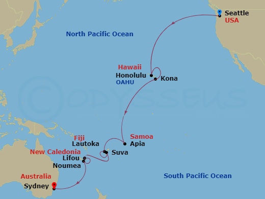 23-night South Pacific Crossing Cruise