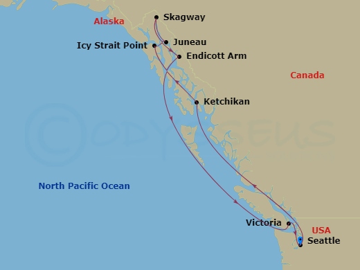 9-night Alaska: Dawes Glacier, Skagway & Juneau Cruise