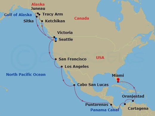 28-night Alaska & Panama Canal Cruise